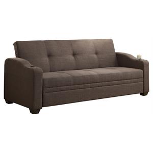 lexicon caffery contemporary textured fabric click-clack sleeper sofa in gray