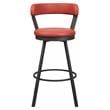 Lexicon Appert Metal Pub Height Swivel Stools in Dark Gray/Red (Set of 2)