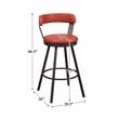Lexicon Appert Metal Pub Height Swivel Stools in Dark Gray/Red (Set of 2)