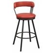 Lexicon Appert Metal Pub Height Swivel Stools in Dark Gray/Red (Set of 2)