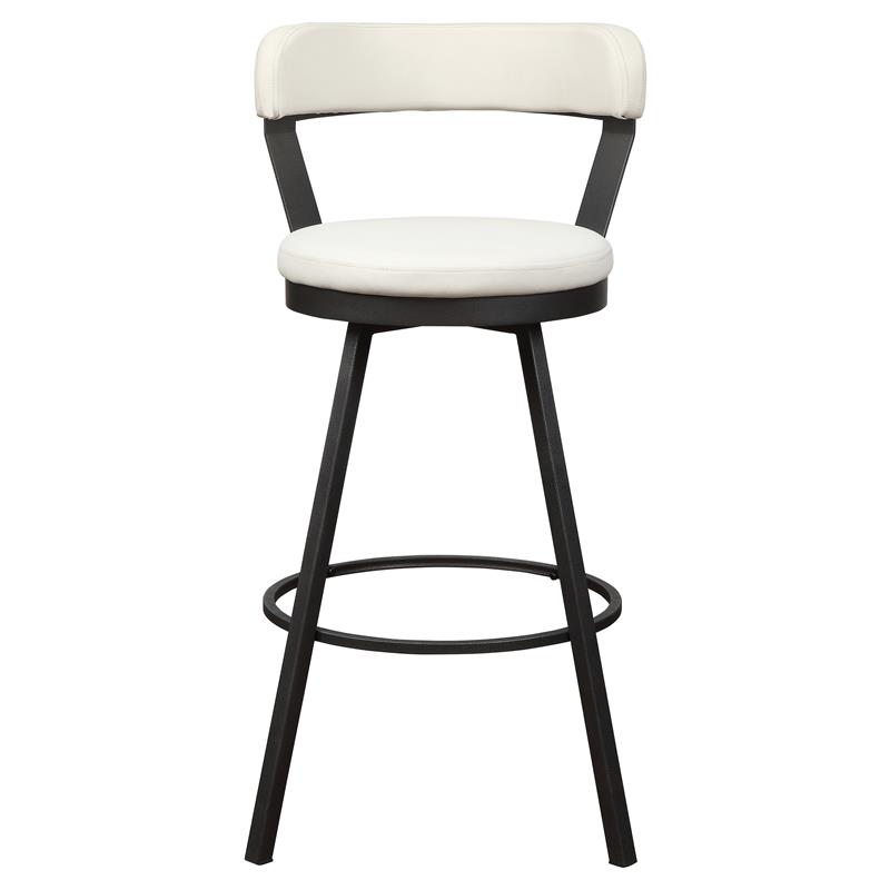 Lexicon Appert Metal Pub Height Swivel Stools in Dark Gray/White (Set of 2)