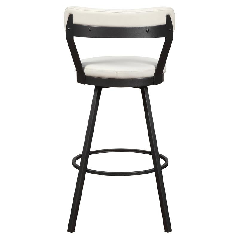 Lexicon Appert Metal Pub Height Swivel Stools in Dark Gray/White (Set of 2)