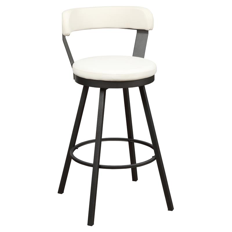 Lexicon Appert Metal Pub Height Swivel Stools in Dark Gray/White (Set of 2)