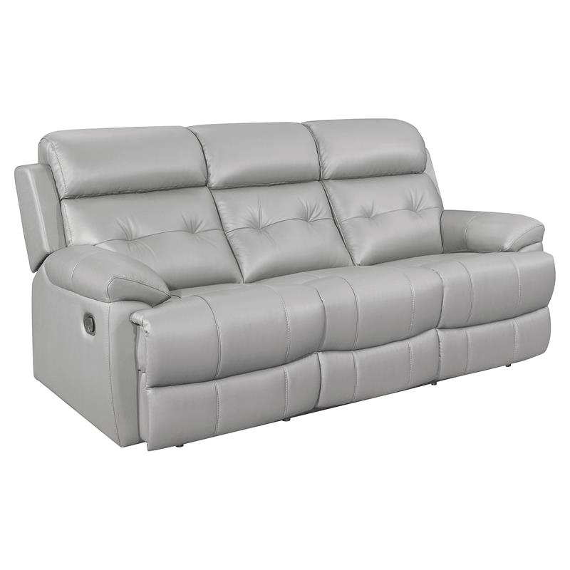 Lexicon Lambent Modern Leather Double, Double Reclining Leather Sofa
