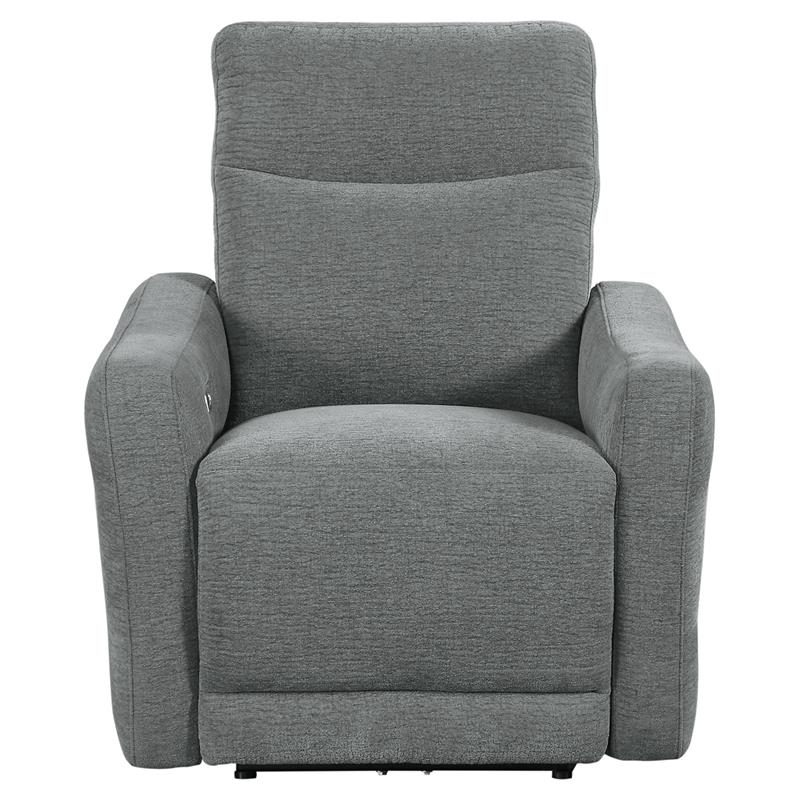 Lexicon Edition Contemporary Chenille Power Reclining Chair in Gray