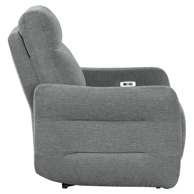 Lexicon Edition Contemporary Chenille Power Reclining Chair in Gray