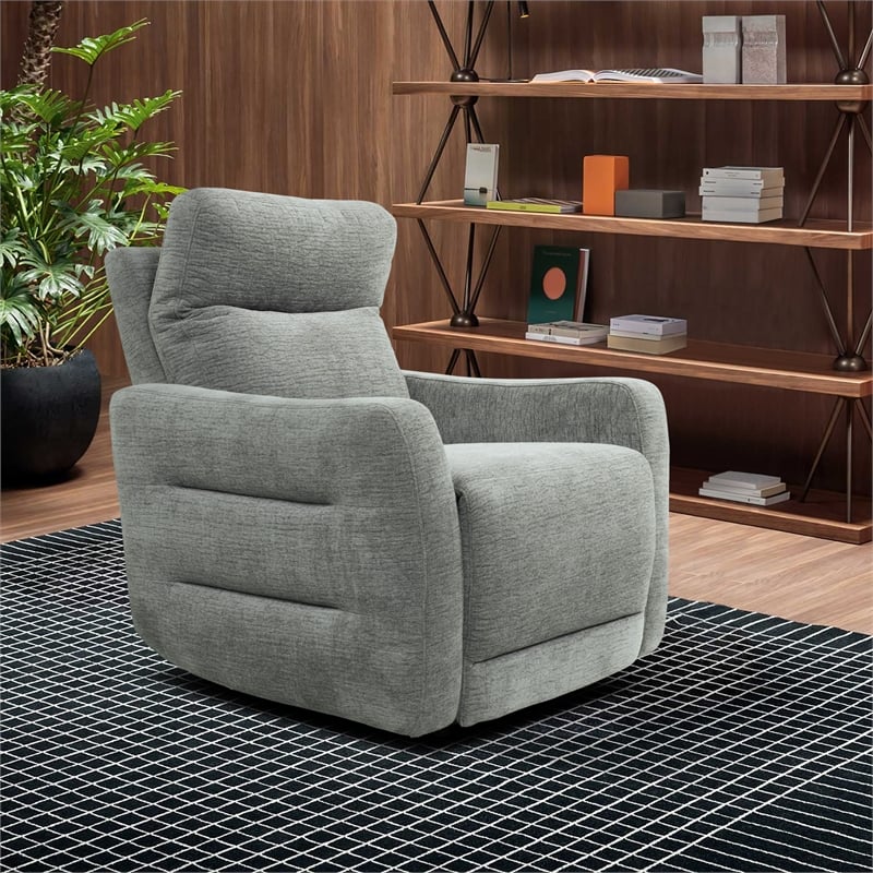 Lexicon Edition Contemporary Chenille Power Reclining Chair in Gray