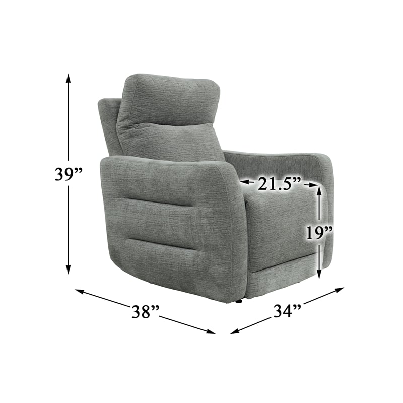 Lexicon Edition Contemporary Chenille Power Reclining Chair in Gray