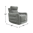Lexicon Edition Contemporary Chenille Power Reclining Chair in Gray
