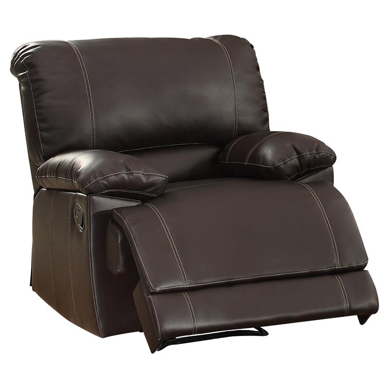 Lexicon Cassville Traditional Faux, Brown Faux Leather Recliner Chair