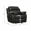 Lexicon Marille Traditional Faux Leather Glider Reclining Chair in Black
