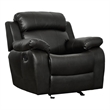 Lexicon Marille Traditional Faux Leather Glider Reclining Chair in Black