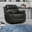 Lexicon Marille Traditional Faux Leather Glider Reclining Chair in Black