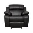 Lexicon Marille Traditional Faux Leather Glider Reclining Chair in Black