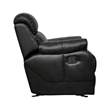 Lexicon Marille Traditional Faux Leather Glider Reclining Chair in Black