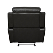 Lexicon Marille Traditional Faux Leather Glider Reclining Chair in Black