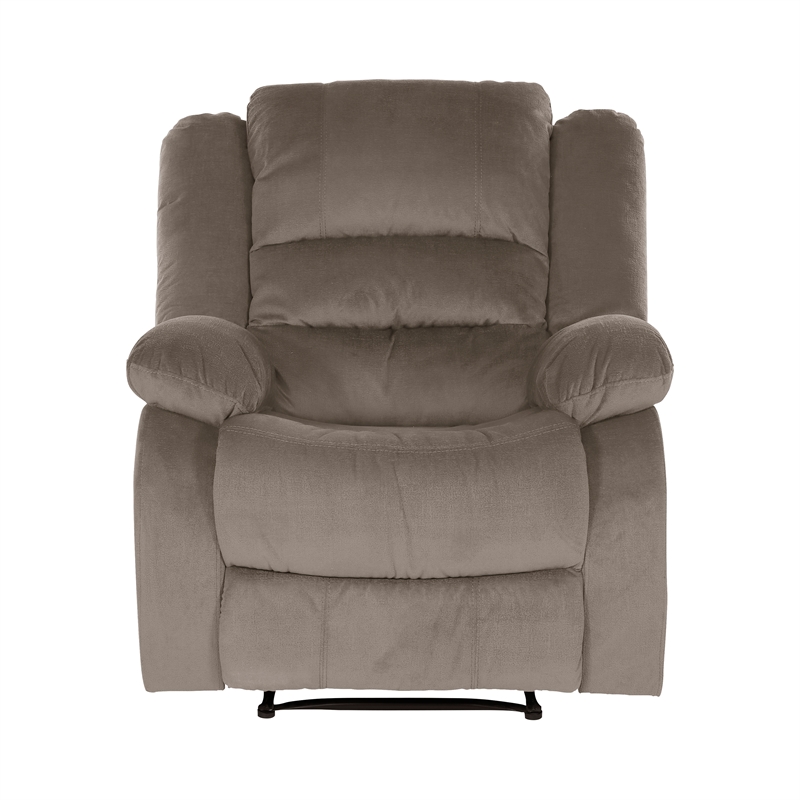 Lexicon Jarita Transitional Microfiber Fabric Reclining Chair in Chocolate
