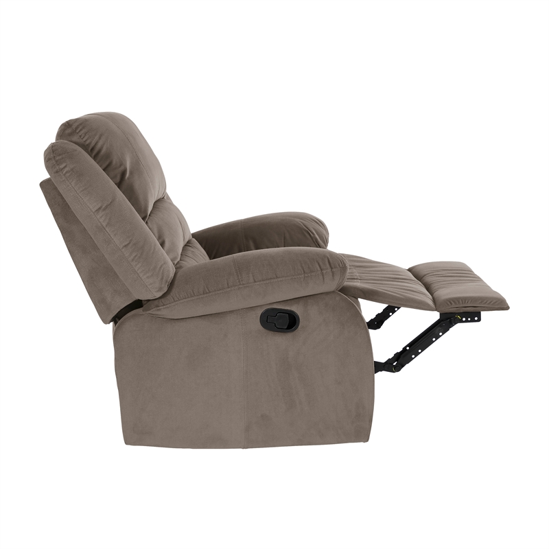 Lexicon Jarita Transitional Microfiber Fabric Reclining Chair in Chocolate