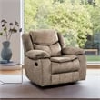 Lexicon Bastrop Traditional Microfiber Fabric Glider Reclining Chair in Brown