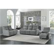 Lexicon Edition Contemporary ChenillePower Double Reclining Sofa in Gray