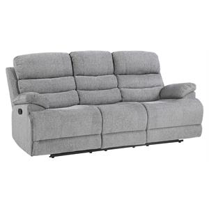 lexicon sherbrook transitional chenille double reclining sofa in gray