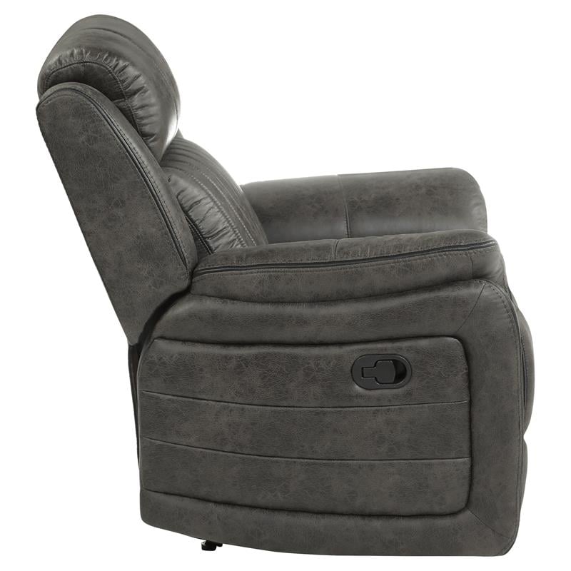 Lexicon Centeroak Microfiber Reclining Chair in Gray