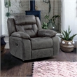 Lexicon Madrona Hill Traditional Microfiber Glider Reclining Chair in Gray