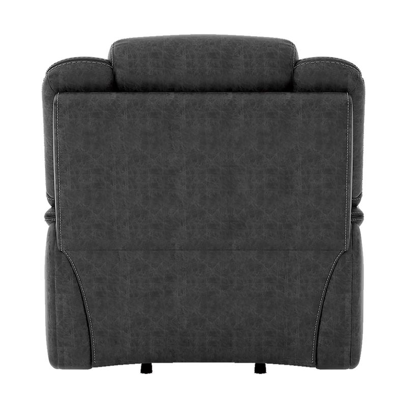 Lexicon Madrona Hill Traditional Microfiber Glider Reclining Chair in Gray