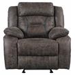 Lexicon Madrona Hill Traditional Microfiber Glider Reclining Chair in Dark Brown