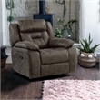 Lexicon Madrona Hill Traditional Microfiber Glider Reclining Chair in Dark Brown