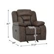 Lexicon Madrona Hill Traditional Microfiber Glider Reclining Chair in Dark Brown