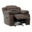 Lexicon Madrona Hill Traditional Microfiber Glider Reclining Chair in Dark Brown