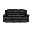 Lexicon Jarita Transitional Faux Leather Double Reclining Sofa in Black