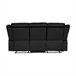 Lexicon Jarita Transitional Faux Leather Double Reclining Sofa in Black