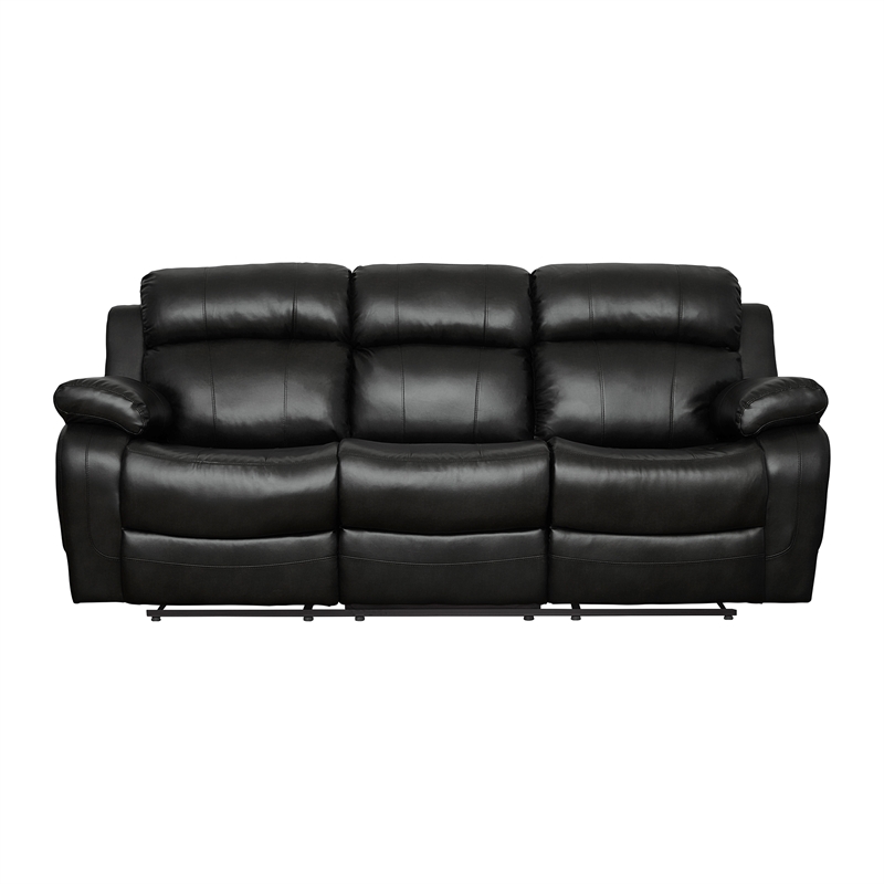 Lexicon Marille Double Reclining Sofa with Center Drop-Down Cup Holders in Black