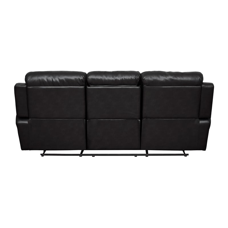 Lexicon Marille Double Reclining Sofa with Center Drop-Down Cup Holders in Black