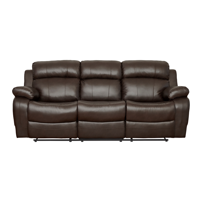 Lexicon Marille Double Reclining Sofa with Center Drop-Down Cup Holders in Brown