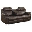 Lexicon Marille Double Reclining Sofa with Center Drop-Down Cup Holders in Brown