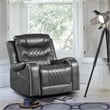 Lexicon Putnam Traditional Faux Leather Power Reclining Chair in Gray