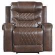Lexicon Putnam Traditional Faux Leather Power Reclining Chair in Brown