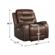 Lexicon Putnam Traditional Faux Leather Power Reclining Chair in Brown