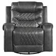 Lexicon Putnam Traditional Faux Leather Swivel Glider Reclining Chair in Gray