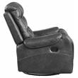 Lexicon Putnam Traditional Faux Leather Swivel Glider Reclining Chair in Gray
