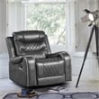 Lexicon Putnam Traditional Faux Leather Swivel Glider Reclining Chair in Gray