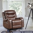 Lexicon Putnam Traditional faux leather Swivel Glider Reclining Chair in Brown