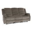 Lexicon Jarita Microfiber Fabric Double Reclining Sofa in Chocolate