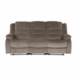 Lexicon Jarita Microfiber Fabric Double Reclining Sofa in Chocolate