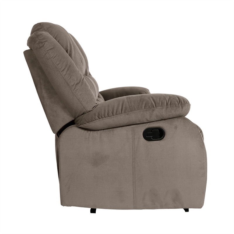 Lexicon Jarita Microfiber Fabric Double Reclining Sofa in Chocolate