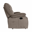 Lexicon Jarita Microfiber Fabric Double Reclining Sofa in Chocolate