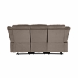 Lexicon Jarita Microfiber Fabric Double Reclining Sofa in Chocolate